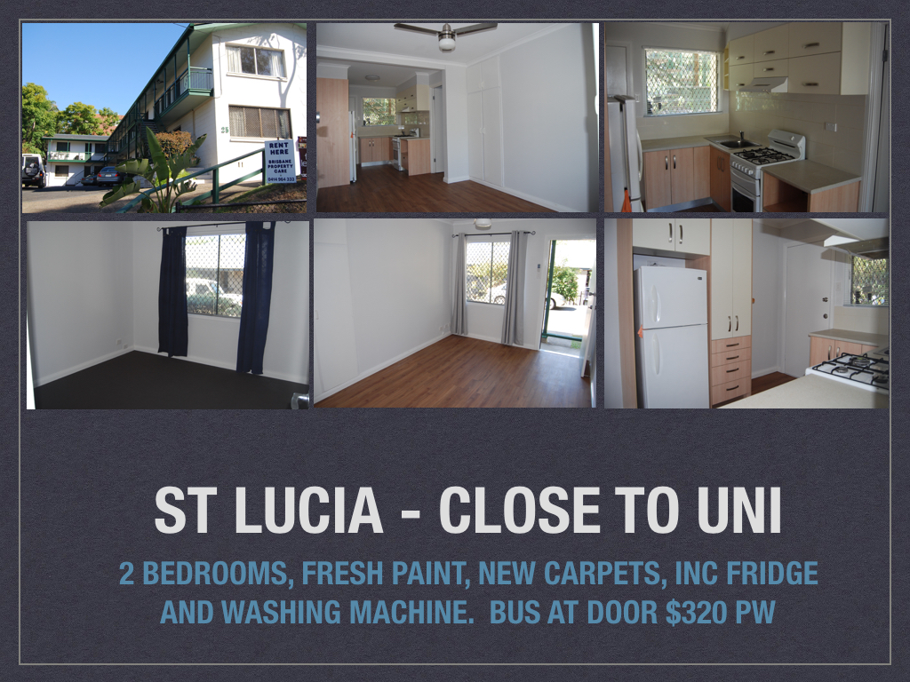 St Lucia (Brisbane) available soon (Taken)